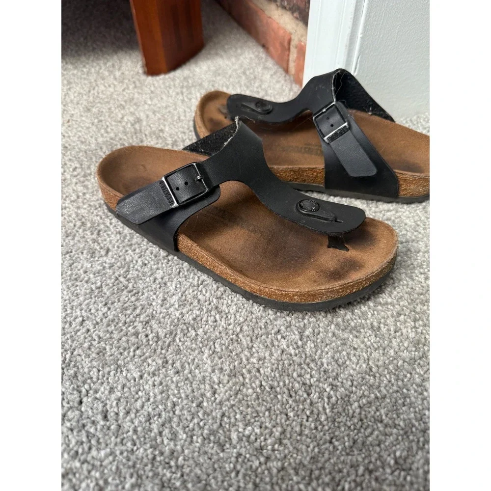 Birkenstock Gizeh Birko-Flor Sandal for‎ Kids, Size 32 Black child 1-1.5